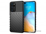 Gigapack gumi/szilikon tok Huawei P40 készülékhez, fekete, csíkos, dombor mintás