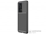 Gigapack gumi/szilikon tok Huawei P40 Pro készülékhez, fekete, csíkos mintás