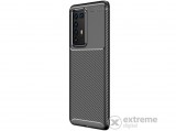 Gigapack gumi/szilikon tok Huawei P40 Pro készülékhez, fekete, karbon mintás