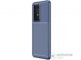 Gigapack gumi/szilikon tok Huawei P40 Pro készülékhez, sötétkék, karbon mintás