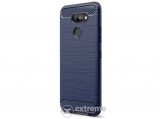 Gigapack gumi/szilikon tok LG K40S (LMX430) készülékhez, sötétkék, szálcsiszolt, karbon mintás