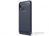 Gigapack gumi/szilikon tok Motorola Moto E6 Plus (XT2052) készülékhez, sötétkék, szálcsiszolt, karbon mintás