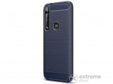 Gigapack gumi/szilikon tok Motorola Moto G8 Plus (XT2019) készülékhez, sötétkék, szálcsiszolt, karbon mintás