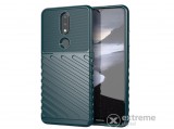 Gigapack gumi/szilikon tok Nokia 2.4 készülékhez, sötétzöld, csíkos/dombor mintás
