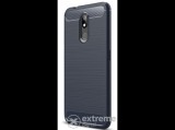 Gigapack gumi/szilikon tok Nokia 3.2 készülékhez, kék,szálcsiszolt karbonmintás