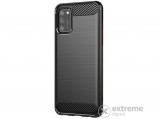 Gigapack gumi/szilikon tok Samsung Galaxy A02s (SM-A025F) készülékhez, fekete, karbon mintás