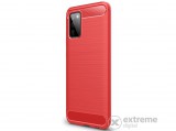 Gigapack gumi/szilikon tok Samsung Galaxy A02s (SM-A025F) készülékhez, piros, karbon mintás