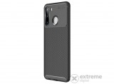 Gigapack gumi/szilikon tok Samsung Galaxy A21 (SM-A210F) készülékhez, fekete, karbon mintás