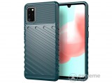 Gigapack gumi/szilikon tok Samsung Galaxy A41 (SM-A415F) készülékhez, sötétzöld, csíkos, dombor mintás