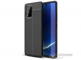 Gigapack gumi/szilikon tok Samsung Galaxy S10 Lite (SM-G770F) készülékhez, fekete, bőr hatású, varrás mintás