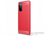 Gigapack gumi/szilikon tok Samsung Galaxy S20 FE (SM-G780) készülékhez, piros, karbon mintás