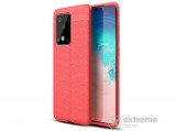 Gigapack gumi/szilikon tok Samsung Galaxy S20 Ultra (SM-G988F) készülékhez, piros, bőr hatású, varrás mintás