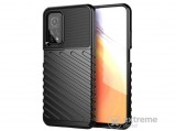 Gigapack gumi/szilikon tok Xiaomi Mi 10T készülékhez, fekete, csíkos/dombor mintás