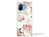 Gigapack gumi/szilikon tok Xiaomi Mi 11 készülékhez, fehér, bazsarózsa mintás