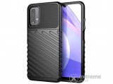 Gigapack gumi/szilikon tok Xiaomi Redmi 9T készülékhez, fekete, csíkos/dombor mintás
