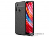 Gigapack gumi/szilikon tok Xiaomi Redmi Note 8T készülékhez, fekete, bőr hatású, varrás mintás