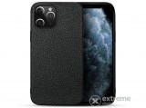 Gigapack gumi/szilikon, valódi bőr bevonatú tok Apple iPhone 12 Pro Max készülékhez, fekete