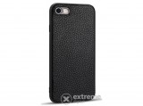 Gigapack gumi/szilikon, valódi bőr bevonatú tok Apple iPhone 7 4.7 készülékhez, fekete