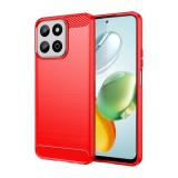 Gigapack Honor 200 Smart szilikon telefonvédő (ütésállóság, légpárnás sarok, szálcsiszolt, karbon minta) piros