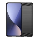Gigapack Honor 400 Lite szilikon telefonvédő (ütésállóság, légpárnás sarok, szálcsiszolt, karbon minta) fekete