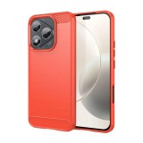 Gigapack Honor 400 Lite szilikon telefonvédő (ütésállóság, légpárnás sarok, szálcsiszolt, karbon minta) piros