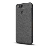 Gigapack Honor 7x Szilikon telefonvédő (bőr hatású, varrás minta, fekete)