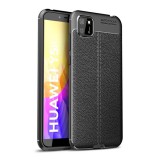 Gigapack Honor 9S Szilikon telefonvédő (bőr hatású, varrás minta, fekete)
