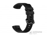 Gigapack Honor Band 3 Pro pótszíj, szilikon, állítható, csíkos mintás, fekete