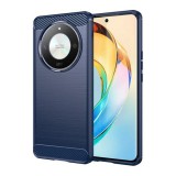 Gigapack Honor Magic6 Lite 5G szilikon telefonvédő (ütésállóság, légpárnás sarok, szálcsiszolt, karbon minta) sötétkék