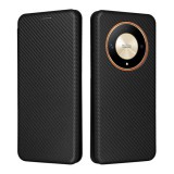 Gigapack Honor Magic6 Lite 5G tok álló, bőr hatású (flip, oldalra nyíló, asztali tartó, karbon minta) fekete