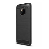 Gigapack Huawei Mate 20 Pro Szilikon telefonvédő (légpárnás sarok, szálcsiszolt, karbon minta, fekete)
