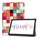 Gigapack Huawei MediaPad M6 10.8 WIFI tok álló (aktív Flip, TRIFOLD asztali tartó funkció, kockás) színes