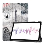 Gigapack Huawei MediaPad M6 10.8 WIFI tok álló (aktív Flip, TRIFOLD asztali tartó funkció, térkép minta) szürke