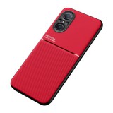 Gigapack Huawei Nova 9 SE műanyag védő (szilikon keret, közepesen ütésálló, bőr hatású hátlap, csíkos minta) piros