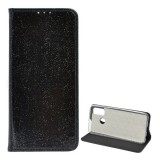 Gigapack Huawei P Smart (2020) tok álló (Flip, szilikon belső, oldalra nyíló, bankkártya tartó, csillogó) fekete