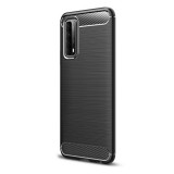Gigapack Huawei P Smart (2021) szilikon telefonvédő (közepesen ütésálló, szálcsiszolt, karbon minta) fekete