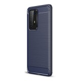 Gigapack Huawei P40 Pro Szilikon telefonvédő (légpárnás sarok, szálcsiszolt, karbon minta, sötétkék)