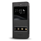Gigapack Huawei P9 Lite Mini tok álló (Flip, oldalra nyíló, Dual View Window) fekete