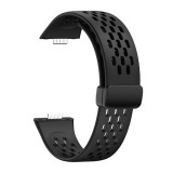 Gigapack HuAwei Watch Fit 3 pótszíj (egyedi méret, szilikon, lyukacsos, légáteresztő) fekete