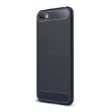 Gigapack Huawei Y5 (2018) Szilikon telefonvédő (légpárnás sarok, szálcsiszolt, karbon minta, sötétkék)