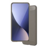 Gigapack Huawei Y5 (2018) Szilikon telefonvédő  (légpárnás sarok, szálcsiszolt, karbon minta, szürke)