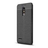 Gigapack LG K11 K425 Szilikon telefonvédő (bőr hatású, varrás minta, fekete)