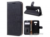 Gigapack mágneses álló bőr tok (textil hatású) LG G5 (H850) készülékhez, fekete