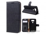 Gigapack mágneses álló bőr tok (textil hatású) LG G5 (H850) készülékhez, fekete