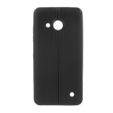 Gigapack Microsoft Lumia 550 szilikon telefonvédő (bőr hatású, varrás minta, fekete)