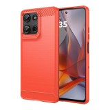Gigapack Motorola Moto G75 szilikon telefonvédő (ütésállóság, légpárnás sarok, szálcsiszolt, karbon minta) piros