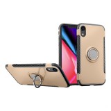 Gigapack műanyag telefonvédő ( Apple iPhone XR 6.1 szilikon keret, karbon minta) arany