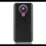 Gigapack Műanyag telefonvédő (bőr hatású bevonat) FEKETE [Nokia 3.4] (5996591035673) - Telefontok