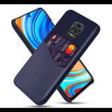 Gigapack Műanyag telefonvédő (közepesen ütésálló, bankkártya tartó, textil bevonat, bőr hatású hátlap) SÖTÉTKÉK [Xiaomi Redmi Note 9 Pro] (5996457990825) - Telefontok