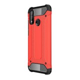 Gigapack műanyag telefonvédő (közepesen ütésálló, Huawei P Smart (2020) szilikon belső, fémhatás) piros